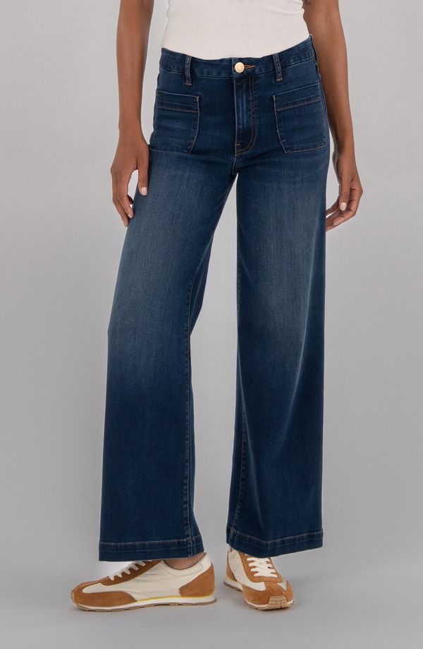カットフロムザクロス レディース ボトムス デニムパンツ ワイドレッグ ジーンズ KUT from the Kloth Meg High Rise Patch Pocket Wide Leg Jeans Contentment 13,305円