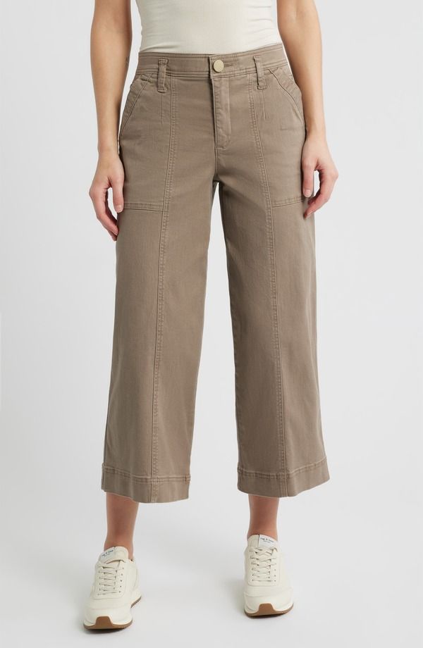 ウィットウィズダム レディース ボトムス レギンス ワイドレッグ パンツ Wit Wisdom Skyrise Crop Wide Leg Utility Pants Portobello
