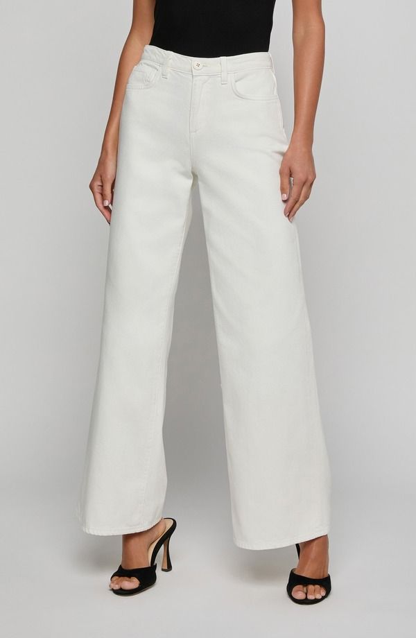 ラジャンス レディース ボトムス デニムパンツ ワイドレッグ ハイウエスト ジーンズ LAGENCE Alicent High Waist Wide Leg Jeans Light Ecru エクリュ