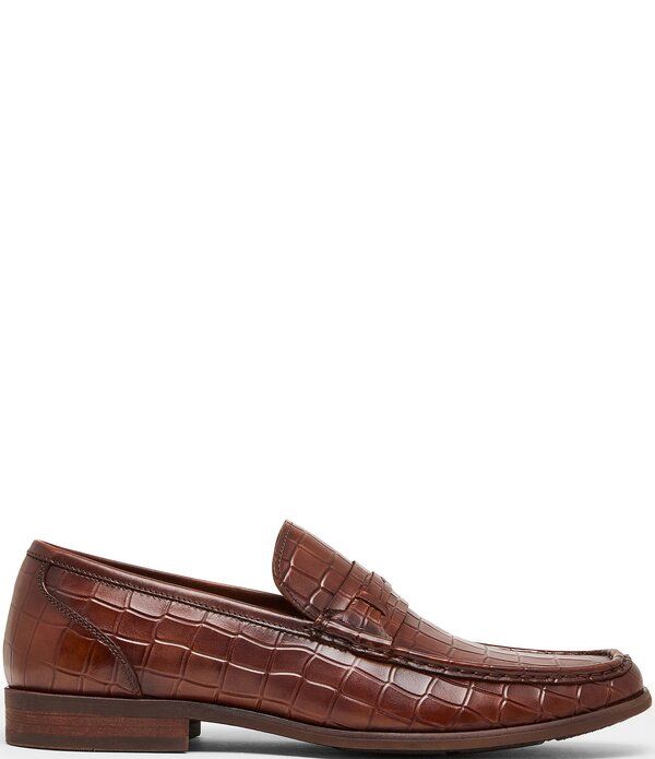 スティーブ マデン メンズ シューズ スリッポン・ローファー レザー Steve Madden Mens Kline Leather Croco Loafers Tan タン
