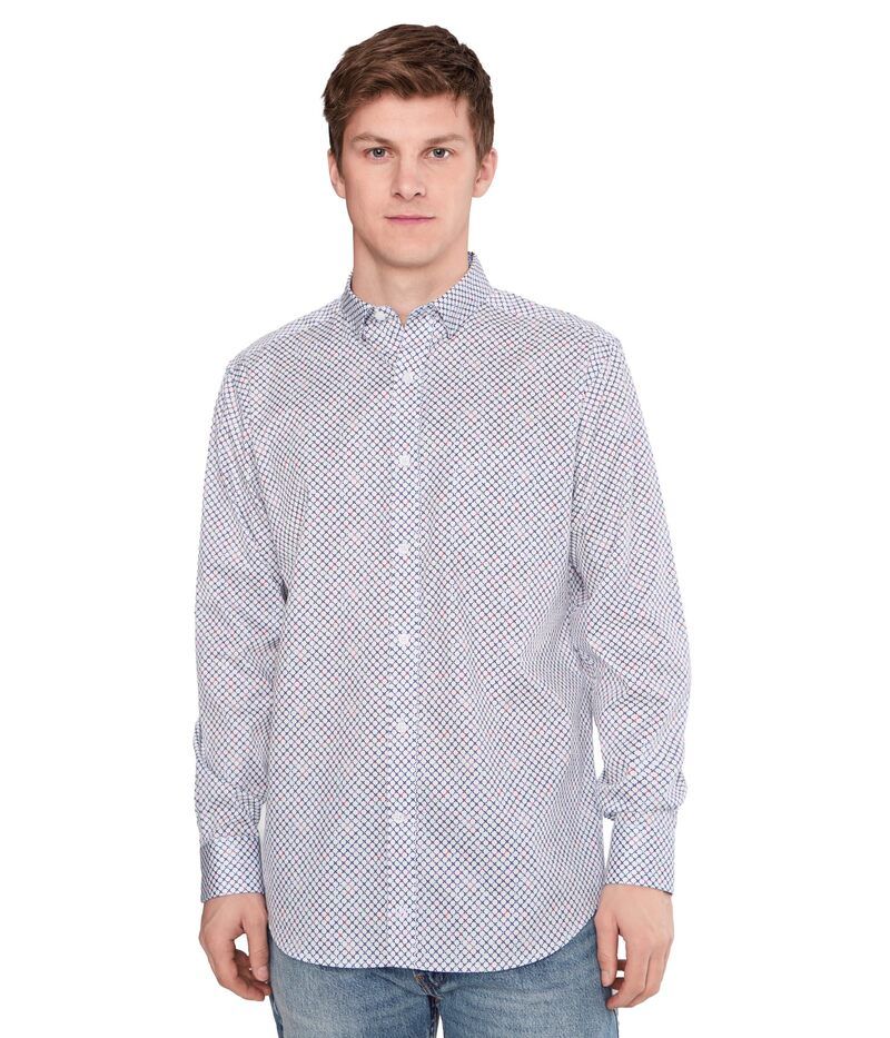ジョンストンアンドマーフィー メンズ トップス シャツ プリント コットン Johnston Murphy Printed Cotton Shirt White Multi ホワイト