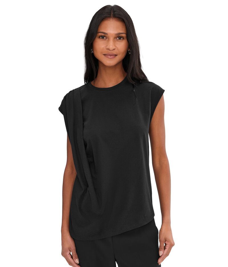ヴィンス レディース トップス シャツ ドレープ Vince Relaxed Short Sleeve Drape Top Black ブラック