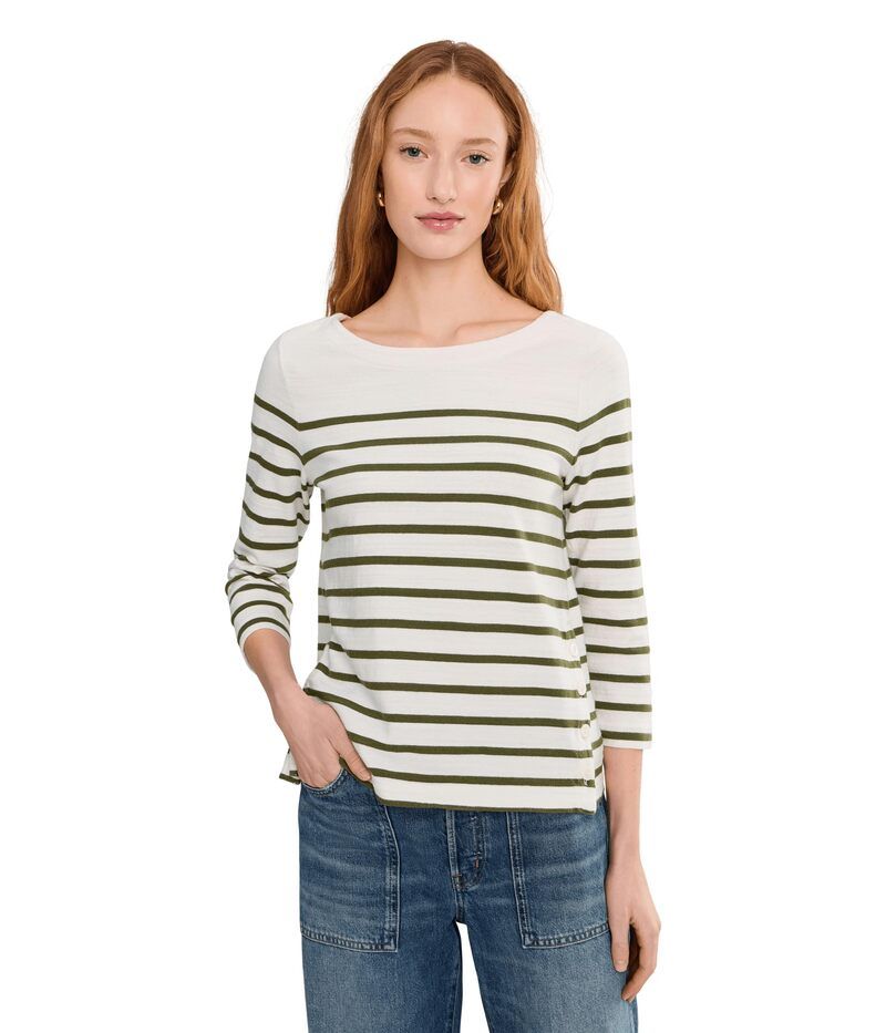 トッミーバハマ レディース トップス シャツ Tommy Bahama Blisstripe 34 Sleeve Top Coconut ストライプ