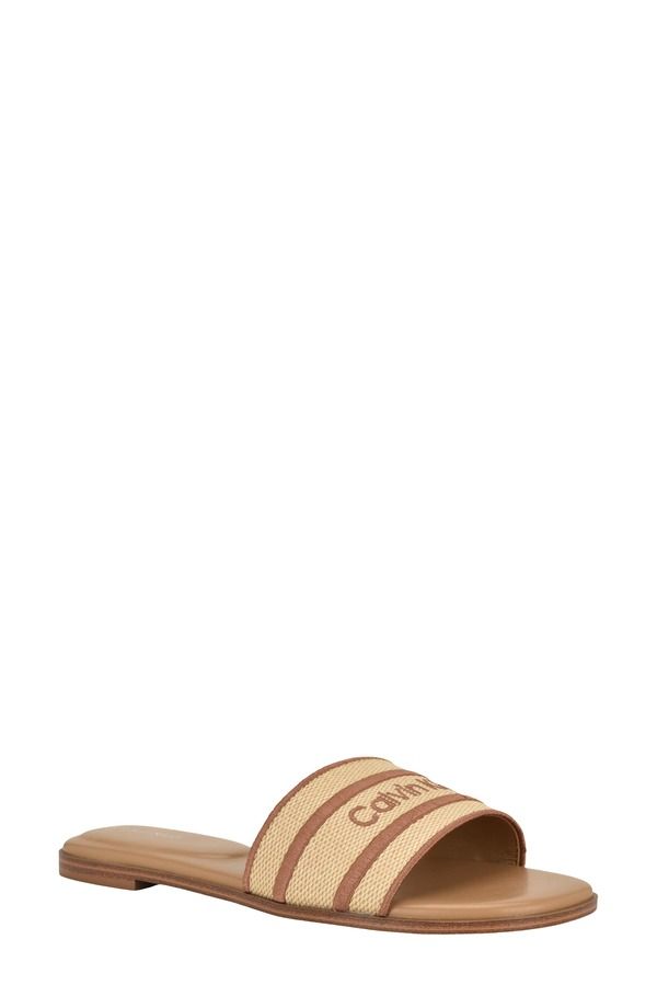 カルバンクライン レディース シューズ サンダル Calvin Klein Kendell Slide Sandal Natural Cognac