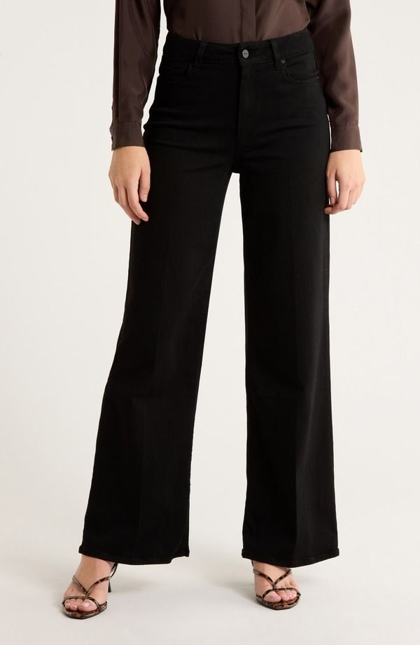 ペイジ レディース ボトムス デニムパンツ ワイドレッグ ハイウエスト ジーンズ PAIGE Anessa High Waist Wide Leg Jeans Black Shadow ブラック