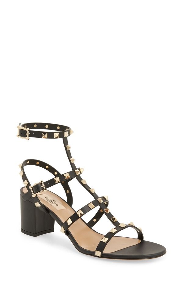 ヴァレンティノ レディース シューズ サンダル ヒール Valentino Garavani Rockstud Block Heel Sandal Nero