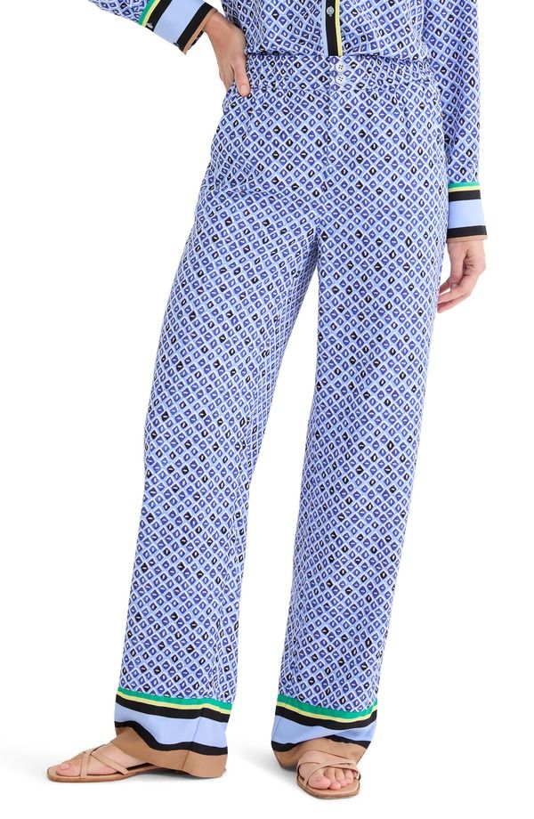 ニックプラスゾーイ レディース ボトムス レギンス ワイドレッグ プリント パンツ NICZOE Lenox Mosaic Print Wide Leg Pants Blue Multi ブルー