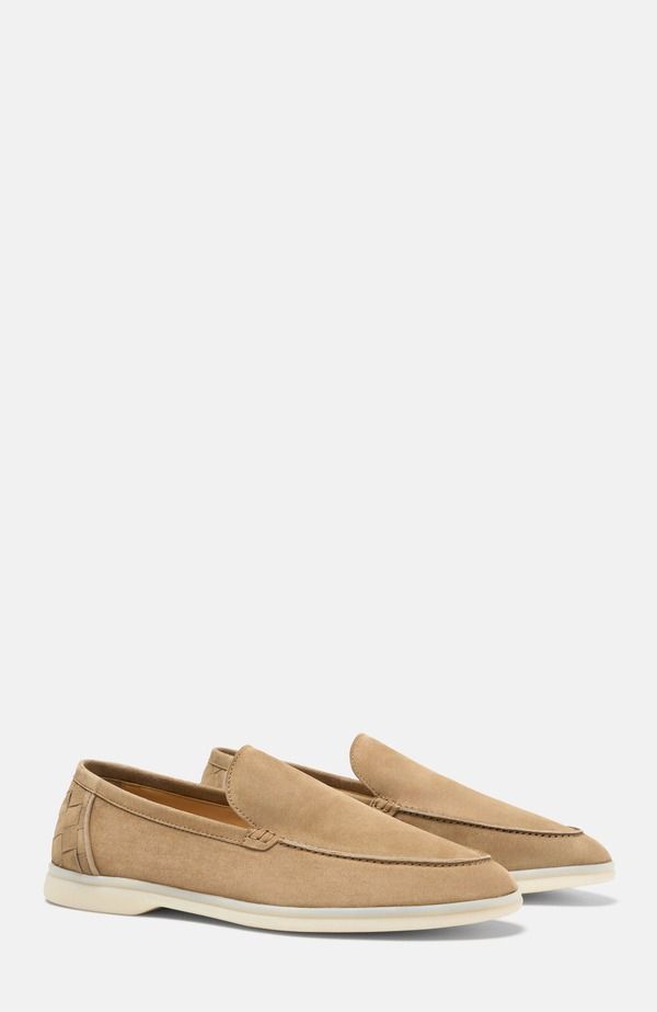 スカロッソ メンズ シューズ スリッポン・ローファー SCAROSSO Ludovico Woven Loafers Desert Sand Suede サンド