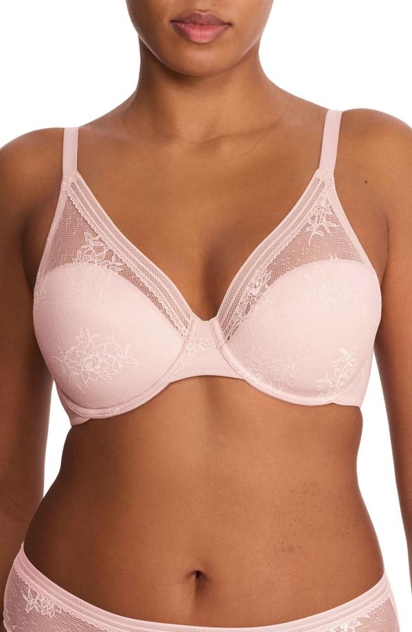 ナトリ レディース トップス Tシャツ レース Natori Love Lace Back Smoothing Underwire TShirt Bra Pink PearlWarm White ホワイト