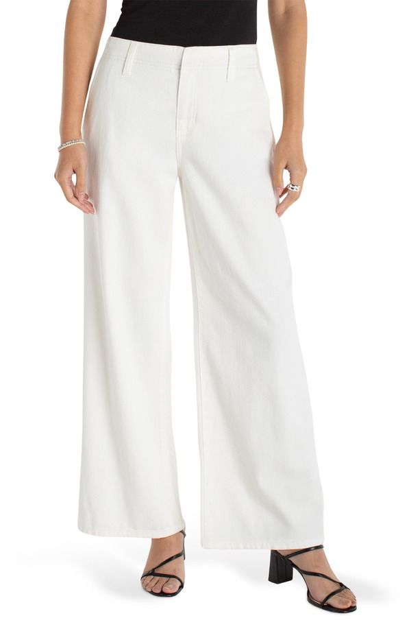 リヴァプール ロサンゼルス レディース ボトムス デニムパンツ ワイドレッグ ハイウエスト ジーンズ Liverpoolos Angeles High Waist Wide Leg Jeans White ホワイト