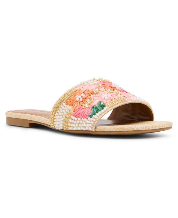 マッデンガール レディース シューズ スリッポン・ローファー フラワー柄 サンダル フラワー Madden Girl Styliish Floral Beaded SlipOn Slide Sandals Bright Floral Multi マルチカラー