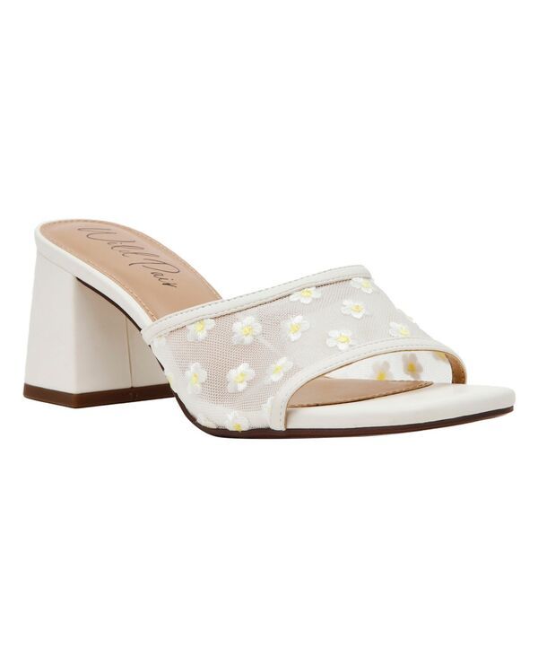 ワイルド ペアー レディース シューズ スリッポン・ローファー サンダル ヒール Wild Pair Womens Piillar SlipOn Block Heel Sandals Macys Exclusive White Mesh ホワイト