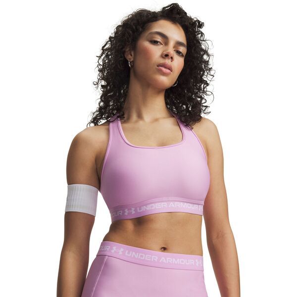 アンダーアーマー レディース アンダーウェア ブラジャー Under Armour Womens Mid Crossback Sports Bra Pink DawnWhite ホワイト