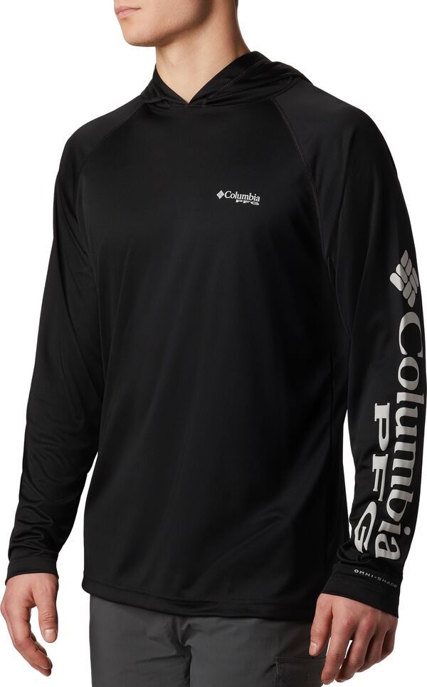 コロンビア メンズ アウター パーカー・スウェット Columbia Mens PFG Terminal Tackle Hoodie BlackCool Grey Logo ブラック