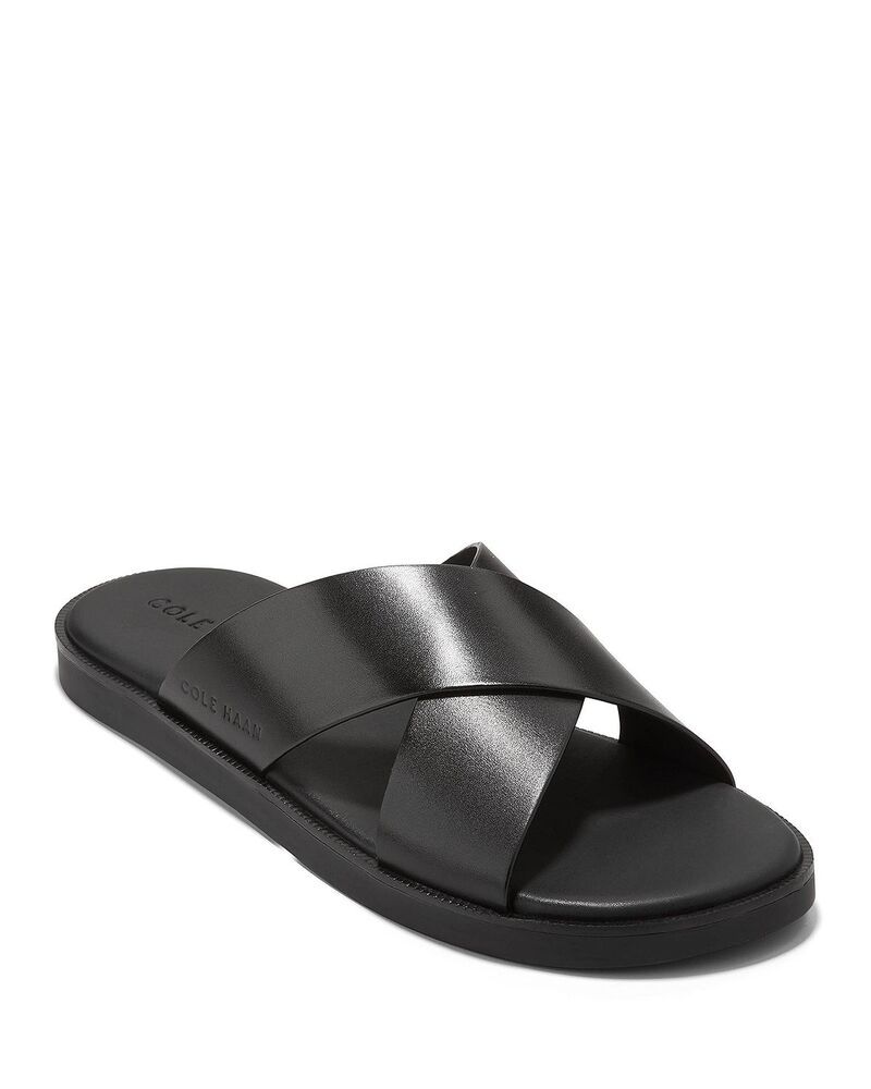 コールハーン メンズ シューズ サンダル Cole Haan Mens Nantucket Crosstrap Slip On Slide Sandals BlackBlack ブラック