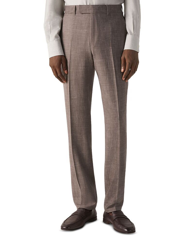 ゼニア メンズ ボトムス カジュアルパンツ スリムフィット ZEGNA Slim Fit Pleatrousers Brown ブラウン