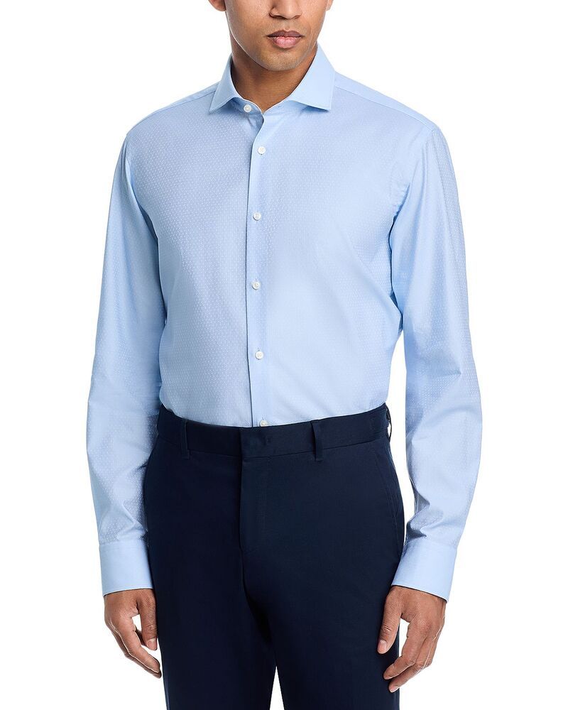 ボス メンズ トップス シャツ レギュラーフィット BOSS Joe Tonal Texturedot Regular Fit Dresshirt Light Pastel Blue ブルー