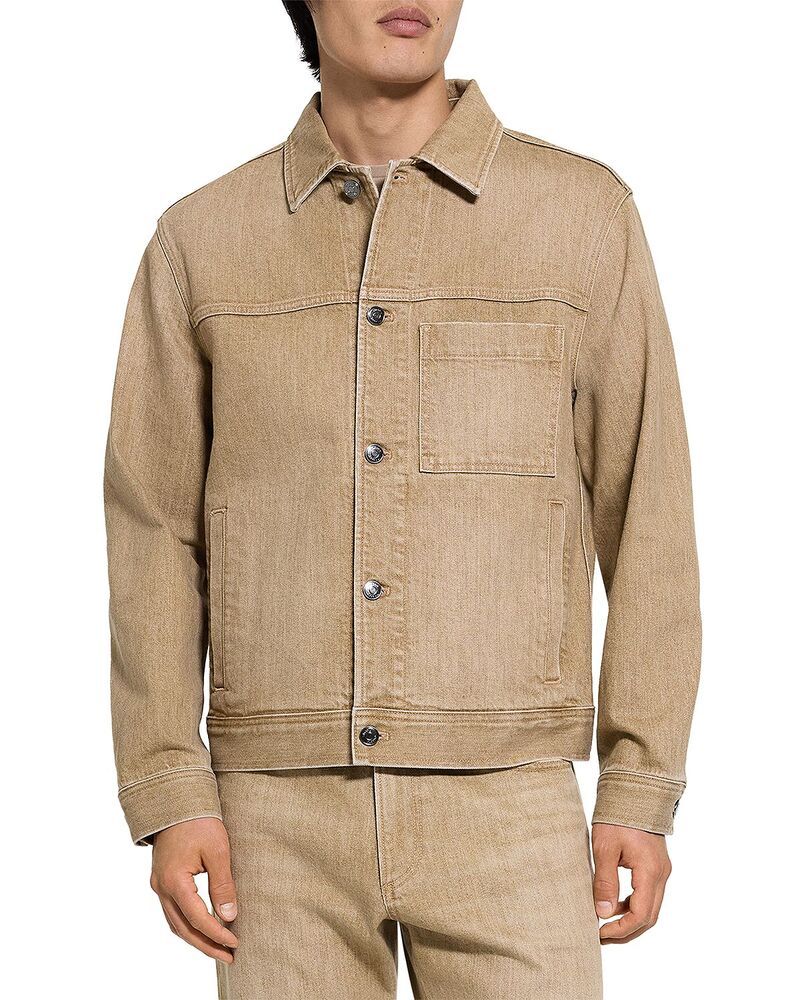 セオリー メンズ アウター ジャケット・ブルゾン Theory Mod Trucker Jacket Washed Brown ブラウン
