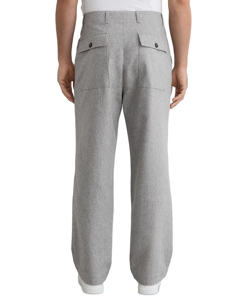 レイス メンズ ボトムス カジュアルパンツ ワイドレッグ ウール REISS Wide Leg Wool Trousersoft Grey グレー