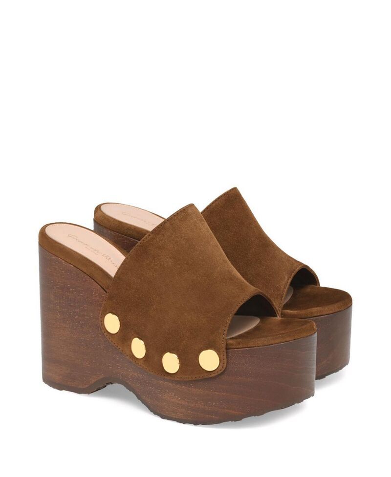 ジャンヴィト ロッシ レディース シューズ サンダル Gianvito Rossi Womens Ardea Mules Brown Suede leather ブラウン