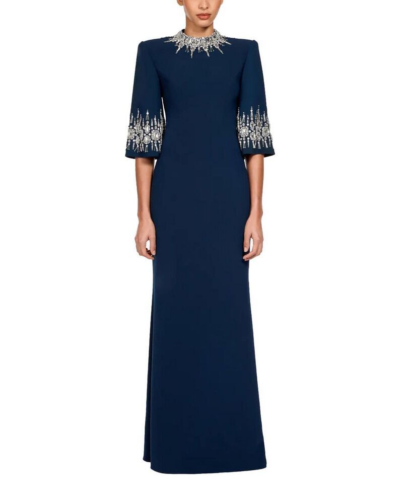 ジェニー・パッカム レディース トップス ワンピース マキシ Jenny Packham Ilana Embellished Maxi Dress Blackthorne Blue ブルー