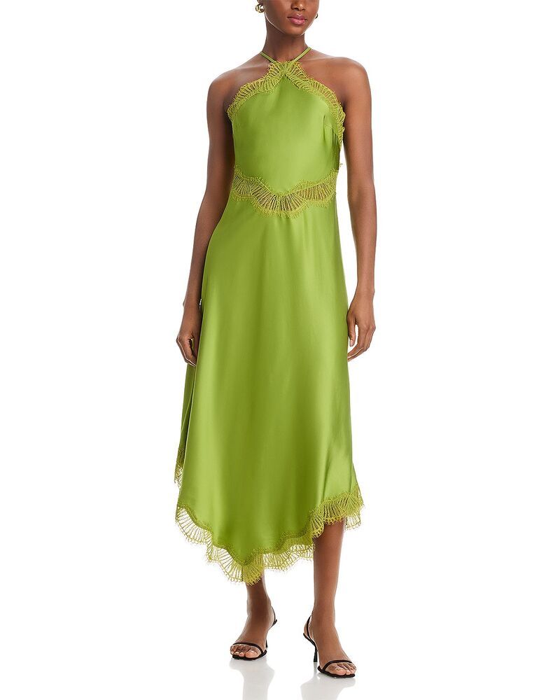 エーエルシー レディース トップス ワンピース レーストリム レース ALC Lucia Lace Trim Dress Peridot Green グリーン