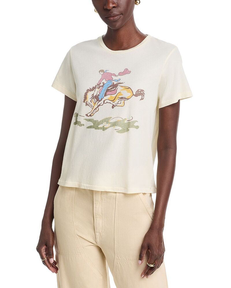 ザ・グレート レディース トップス Tシャツ グラフィック THE GREAT Rider Graphic Tee Washed White ホワイト