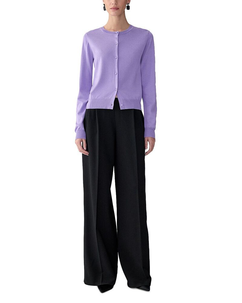 キャロライナヘレラ レディース アウター ニット・セーター カーディガン Carolina Herrera Button Front Cardigan Violeta