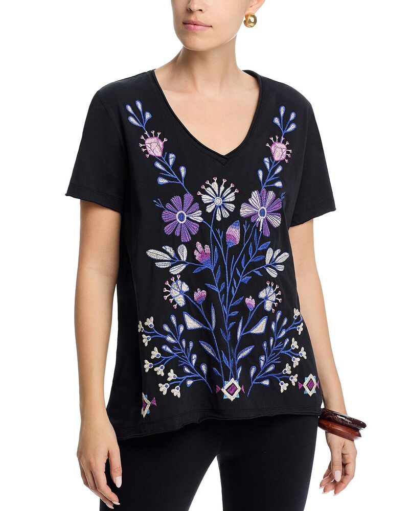 ジョニーワズ レディース トップス Tシャツ Johnny Was Everyday Tee Black ブラック
