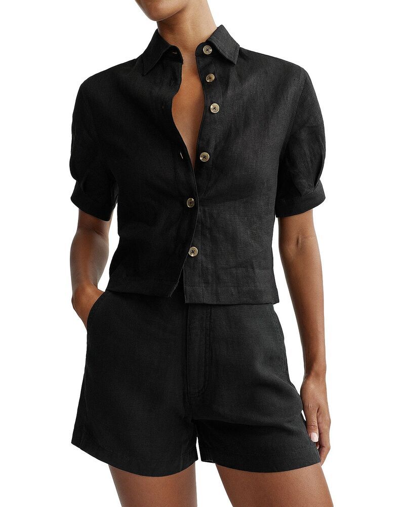 ディーエル 1961 レディース トップス シャツ DL1961 Montauk Puff Sleeve Shirt Black Line ブラック