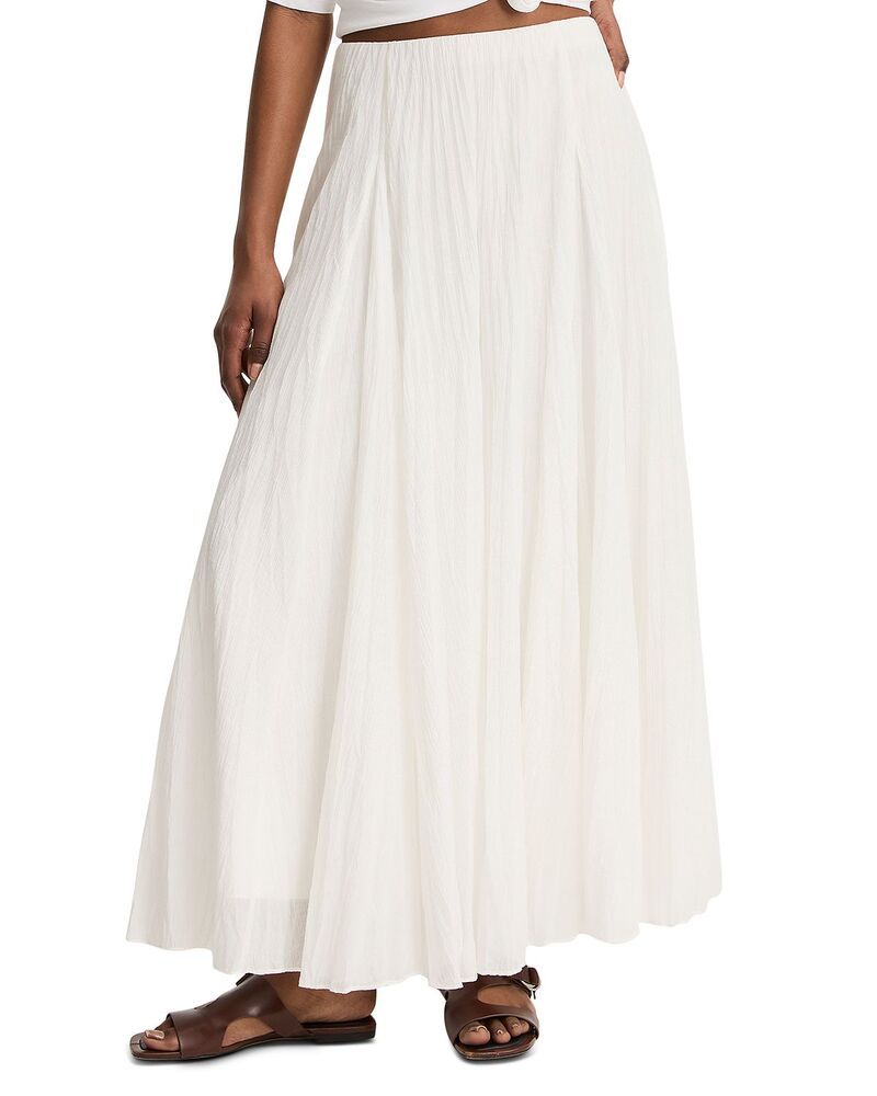 ヴィンス レディース ボトムスカート マキシ Vince Crinkle Maxi Skirt Off White オフホワイト