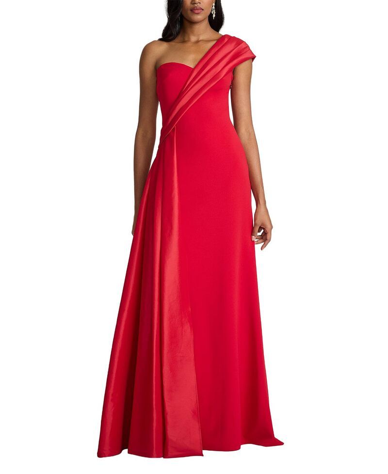 タダシショージ レディース トップス ワンピース ドレープ ワンショルダー Tadashi Shoji Beis Draped OneShoulder Gown Cherry