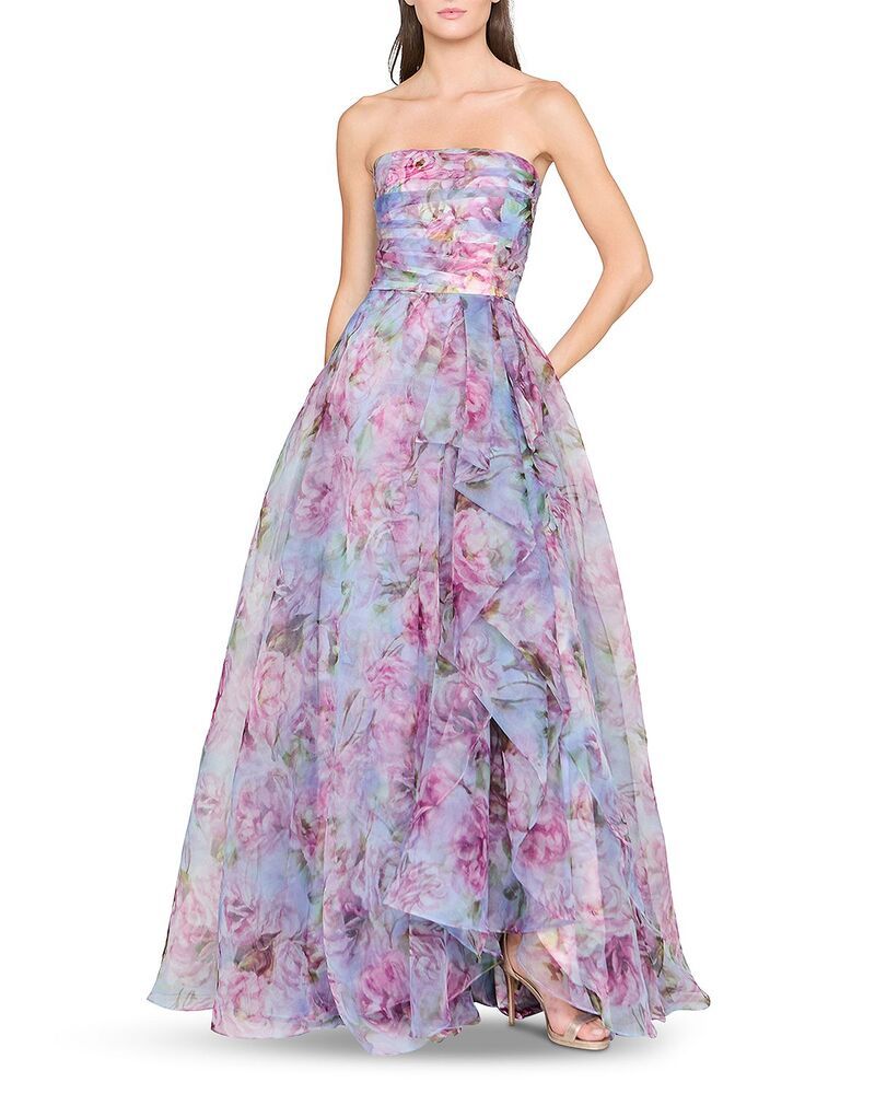 セイア レディース トップス ワンピーストラップレス Theia Fahreta Strapless Gown Glass Garden
