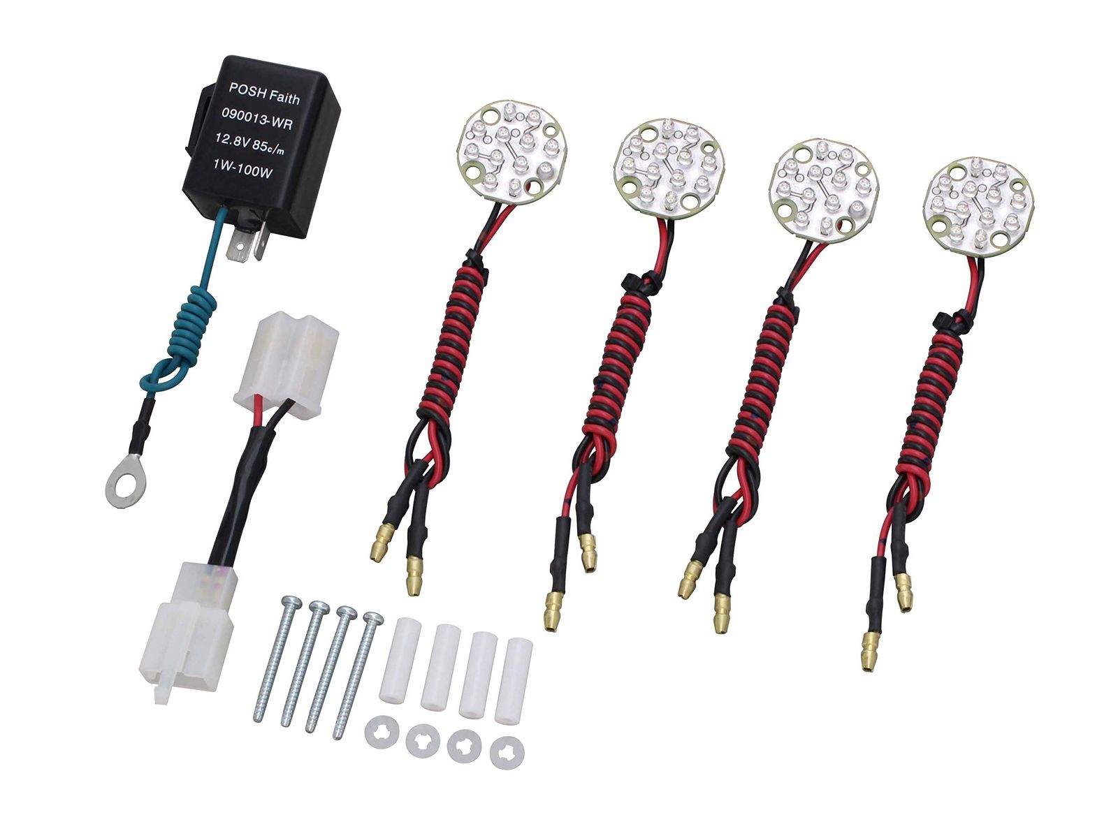 新品 ポッシュフェイス(POSH FAITH) バイク用品 ウインカー LEDコンバージョン　LED基板コンバージョンKIT【丸型】　シングルモジュール クラシカル/アルミマシンド/キャストシリーズ用　 095091-CO