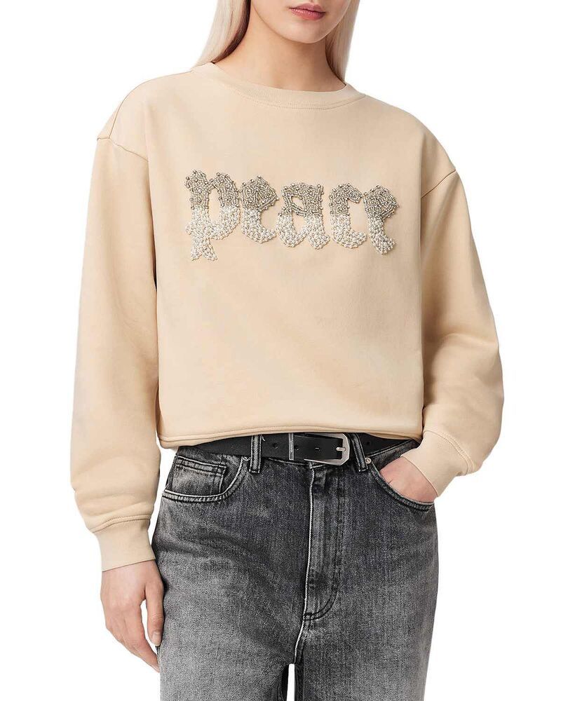 オールセインツ レディース アウター パーカー・スウェット シャツ ALLSAINTS Peace Pippa Sweatshirt Sandy White ホワイト