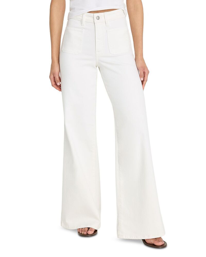 グッドアメリカン レディース ボトムス デニムパンツ ジーンズ Good American Good Waist High Rise Palazzo Jeans in White001