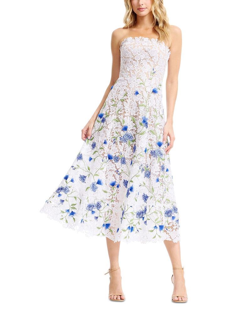 ドレスザポプレーション レディース トップス ワンピース レース Dress the Population Kailyn Lace Dress White Multi ホワイト