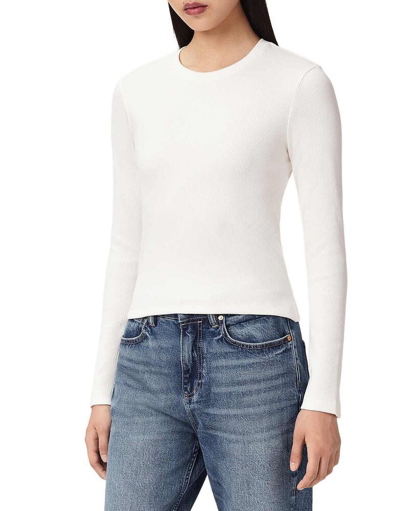 オールセインツ レディース トップス Tシャツ ALLSAINTS Elena Long Sleeve Tee Chalk White ホワイト