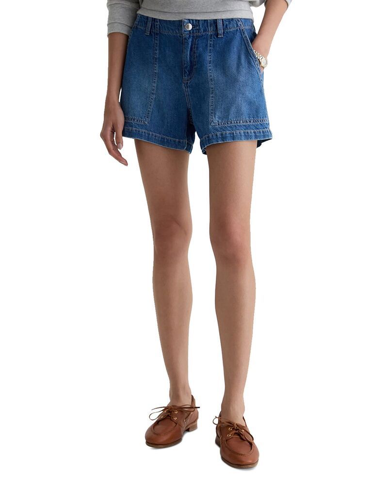 エージー レディース ボトムス ハーフパンツ・ショーツ ショートパンツ デニム AG Analeigh Mid Rise Denim Utility Shorts Gold Mountain ゴールド