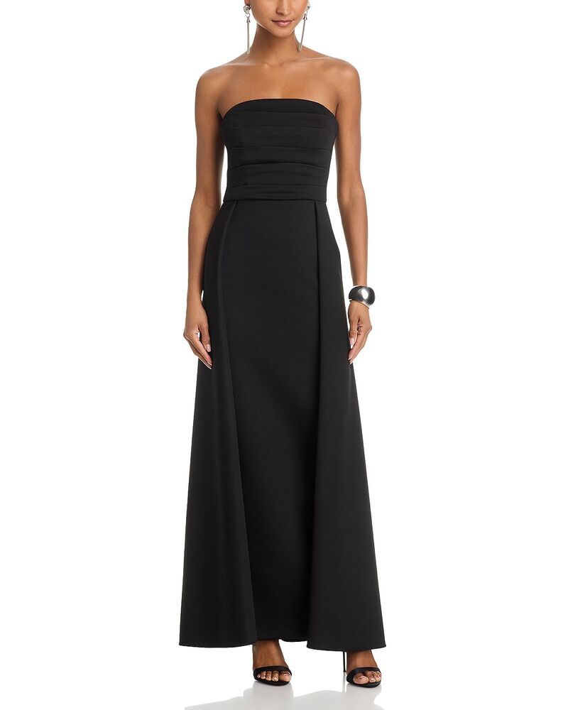 アクア レディース トップス ワンピースキューバ ストラップレス マキシ AQUA Tech Scuba Strapless Maxi Dress Exclusive Black ブラック