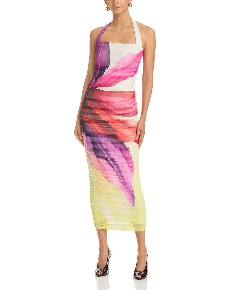 エーエフアールエム レディース トップス ワンピース ギャザー ホルター AFRM Indina Ruched Halter Dress Lemon Lotus