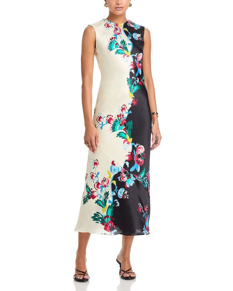 サローニ レディース トップス ワンピース シルク SALONI Olympia Silk Dressaffier Ornamental Plmt