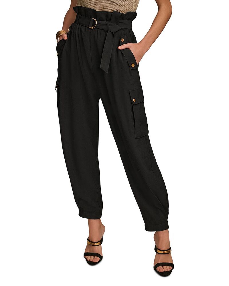 ダナ キャラン ニューヨーク レディース ボトムス カジュアルパンツ Donna Karanew York Cargo Paperbag Pants Black ブラック
