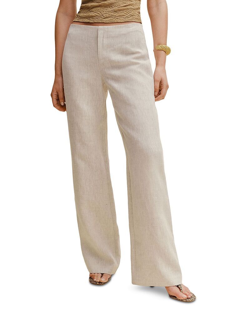 リフォーメーション レディース ボトムス カジュアルパンツ ローライズ リネン Reformation Vida Linen Low Rise Pants Oatmeal オートミール