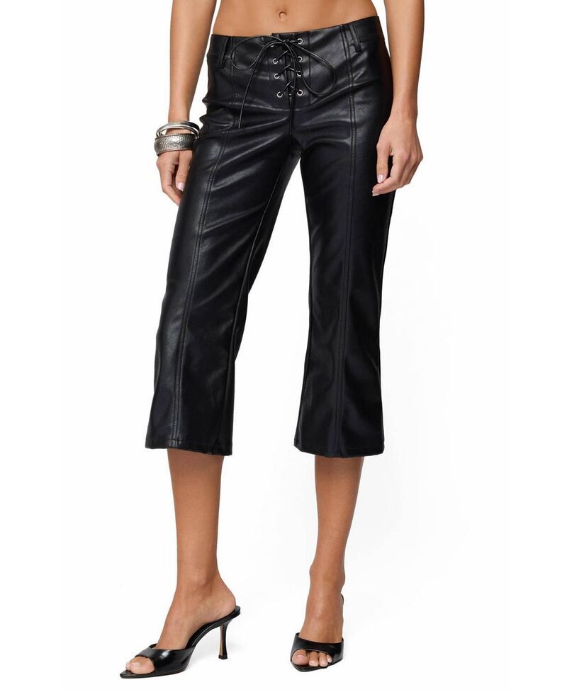 アディクテッド レディース ボトムス カジュアルパンツ キャップ Edikted Lexy Flared Capri Pants Black ブラック