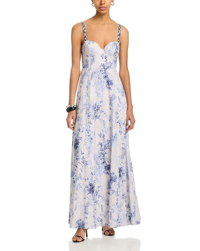 ラジャンス レディース トップス ワンピース マキシ LAGENCE Sutton Strap Maxi Dress Ivory Blue Watercolor アイボリー