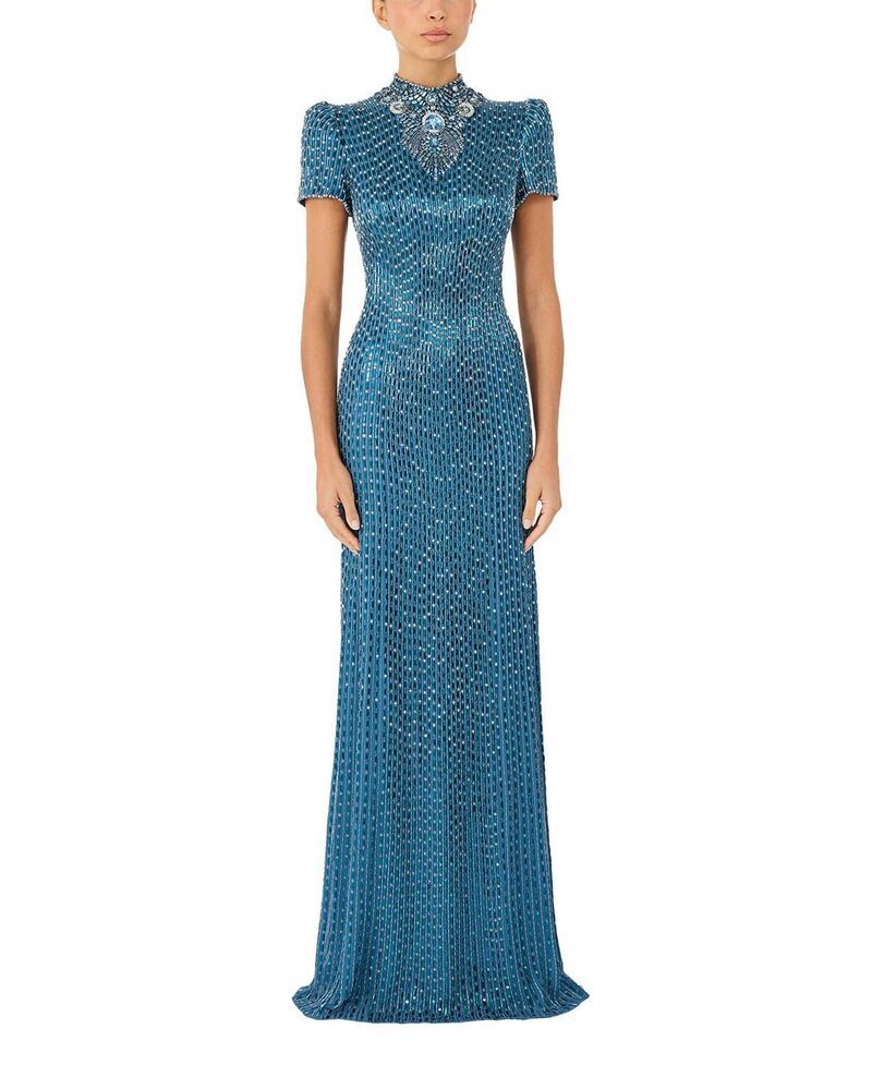 ジェニー・パッカム レディース トップス ワンピース マキシ Jenny Packhamber Embellished Maxi Dress Lapis アンバー