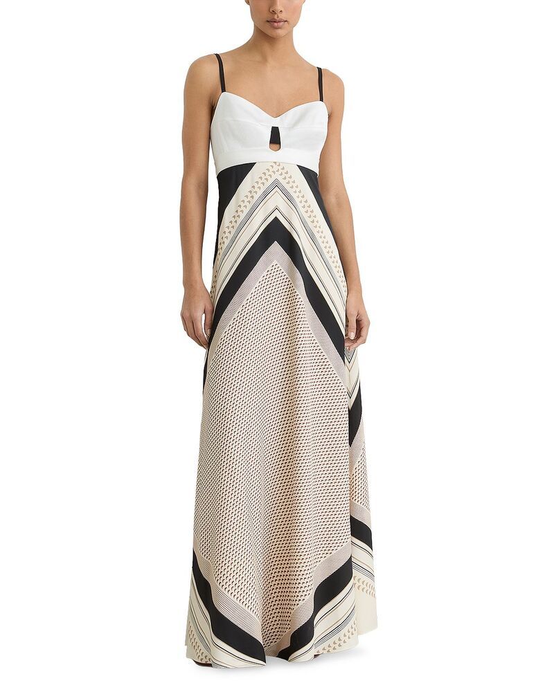 レイス レディース トップス ワンピース プリント マキシ REISS Myra Scarf Print Maxi Dress IvoryBlack アイボリー