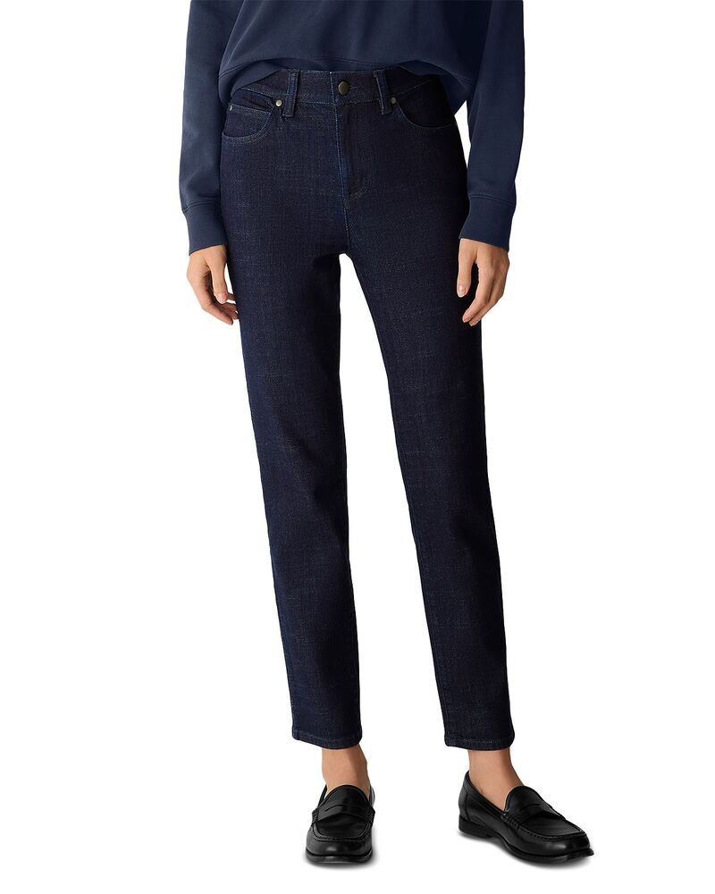 エイリーンフィッシャー レディース ボトムス デニムパンツ アンクル ジーンズ Eileen Fisher High Rise Slim Ankle Jeans in Deep Indigo Deep Indigo インディゴ