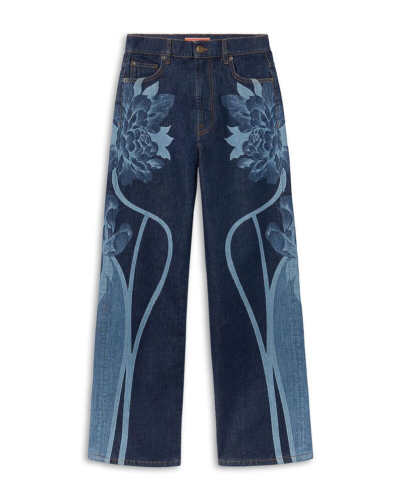 ラ・ダブル・ジェイ レディース ボトムス デニムパンツ ストレート レース ジーンズ La DoubleJ The Straight Leg Jeans in Queen Peony Place Queen Peony Place